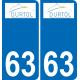 63 Durtol coat of arms sticker plate stickers city