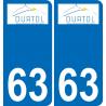 63 Durtol logo autocollant plaque stickers ville
