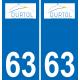 63 Durtol logo autocollant plaque stickers ville