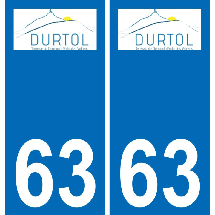63 Durtol logo autocollant plaque stickers ville
