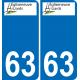 63 Égliseneuve-des-Liards coat of arms sticker plate stickers city