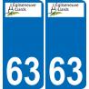 63 Égliseneuve-des-Liards coat of arms sticker plate stickers city