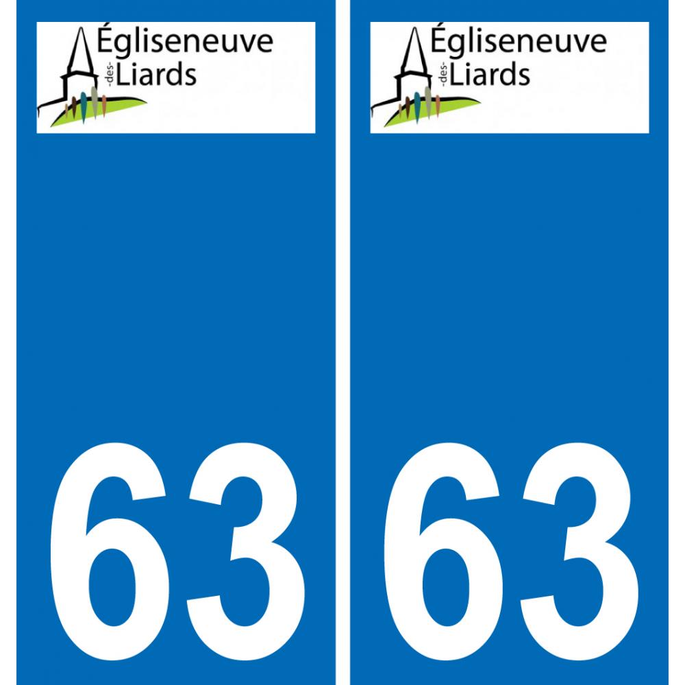 63 Égliseneuve-des-Liards coat of arms sticker plate stickers city
