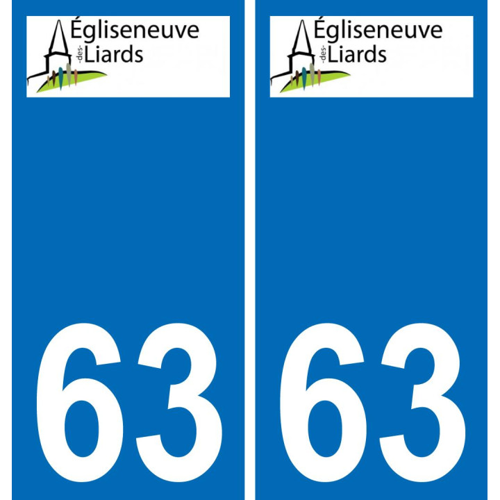 63 Égliseneuve-des-Liards escudo de armas de la etiqueta engomada de la placa de pegatinas de la ciudad