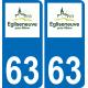 63 Égliseneuve-près-Billom coat of arms sticker plate stickers city