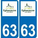 63 Égliseneuve-près-Billom stemma adesivo piastra adesivi città