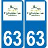 63 Égliseneuve-près-Billom stemma adesivo piastra adesivi città