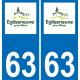 63 Égliseneuve-près-Billom coat of arms sticker plate stickers city