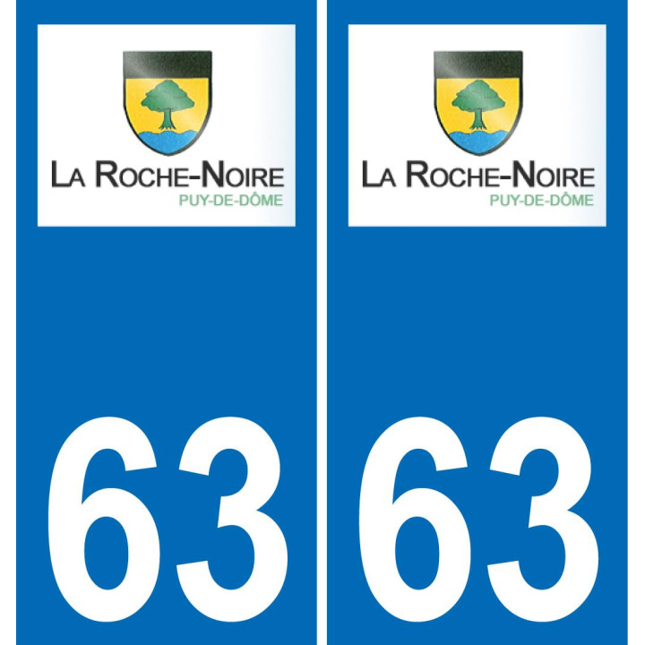 63 La Roche-Noire coat of arms sticker plate stickers city