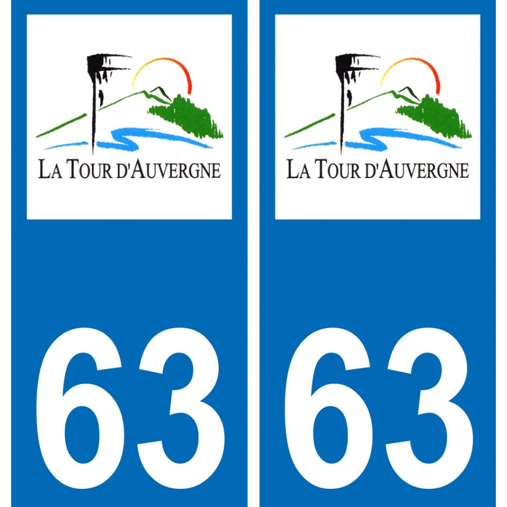 63 La Tour-d'Auvergne wappen aufkleber typenschild aufkleber stadt