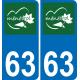 63 Ménétrol logo autocollant plaque stickers ville