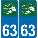 63 Ménétrol coat of arms sticker plate stickers city