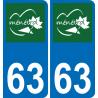 63 Ménétrol logo autocollant plaque stickers ville
