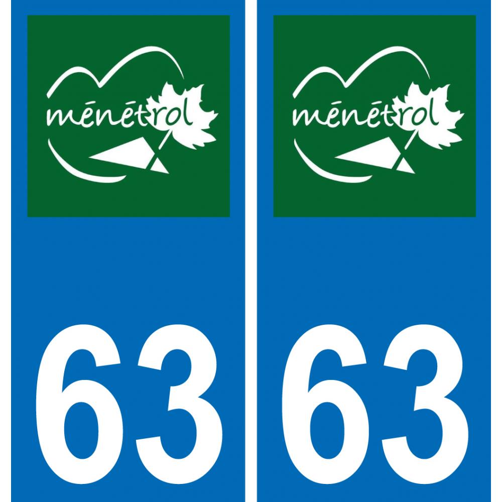 63 Ménétrol logo autocollant plaque stickers ville