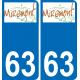 63 Miremont logo autocollant plaque stickers ville