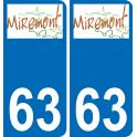 63 Miremont coat of arms sticker plate stickers city