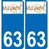 63 Miremont logo autocollant plaque stickers ville