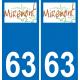 63 Miremont coat of arms sticker plate stickers city