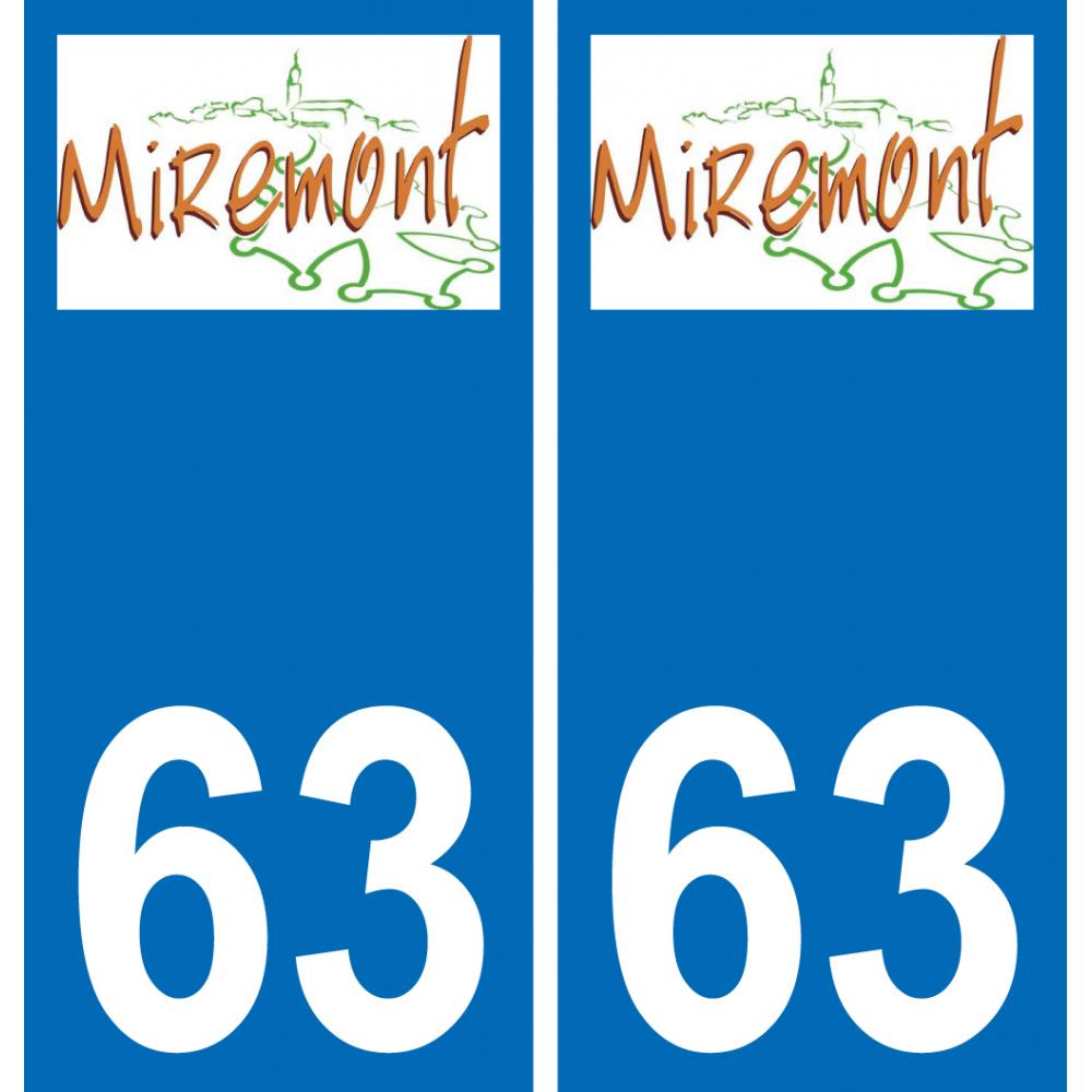 63 Miremont logo autocollant plaque stickers ville