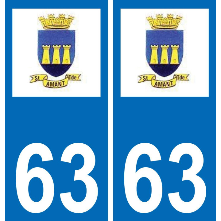 63 Saint-Amant-Tallende coat of arms sticker plate stickers city