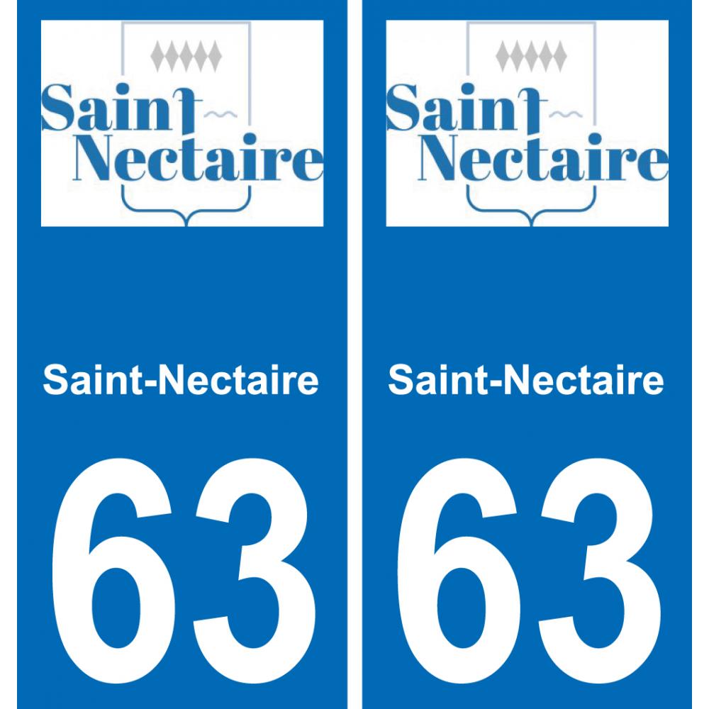 63 Saint-Nectaire escudo de armas de la etiqueta engomada de la placa de pegatinas de la ciudad