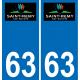 63 Saint-Rémy-sur-Durolle coat of arms sticker plate stickers city