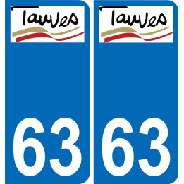 63 Tauves logo autocollant plaque stickers ville
