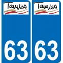 63 Tauves wappen aufkleber typenschild aufkleber stadt