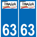 63 Tauves stemma adesivo piastra adesivi città