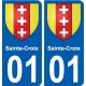 01 Sainte-Croix ville autocollant plaque sticker