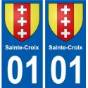 01 Sainte-Croix ville autocollant plaque sticker