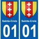 01 Sainte-Croix ville autocollant plaque sticker
