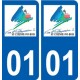 01 Saint-étienne-du-Bois logo ville autocollant plaque sticker