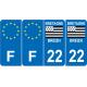 64 Pau logo sticker plate registration city