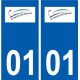 01 Saint-Maurice-de-Beynost logo ville autocollant plaque sticker