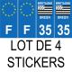 64 Pau logo adesivo piastra di registrazione city
