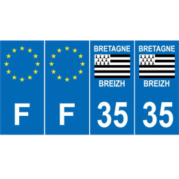 64 Pau logo sticker plate registration city