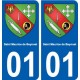 01 Saint-Maurice-de-Beynost ville autocollant plaque sticker