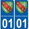 01 Saint-Maurice-de-Beynost ville autocollant plaque sticker