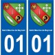01 Saint-Maurice-de-Beynost ville autocollant plaque sticker