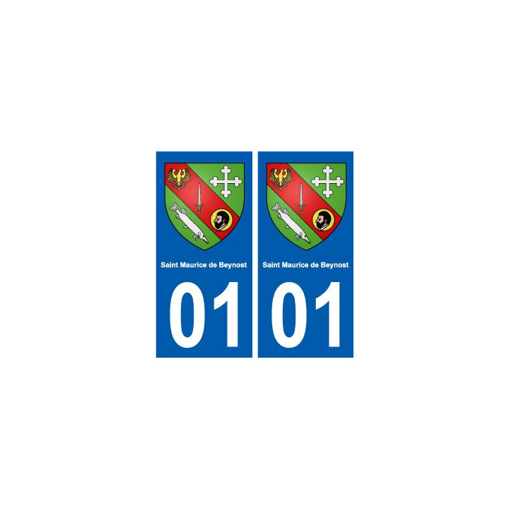 01 Saint-Maurice-de-Beynost ville autocollant plaque sticker