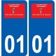 01 Saint-Maurice-de-Gourdans logo ville autocollant plaque sticker