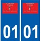 01 Saint-Maurice-de-Gourdans logo ville autocollant plaque sticker