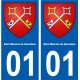 01 Saint-Maurice-de-Gourdans ville autocollant plaque sticker