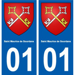 01 Saint-Maurice-de-Gourdans ville autocollant plaque sticker