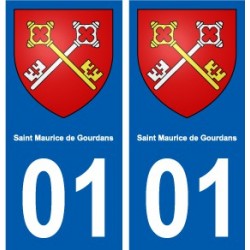 01 Saint-Maurice-de-Gourdans ville autocollant plaque sticker
