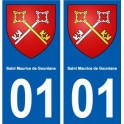 01 Saint-Maurice-de-Gourdans ville autocollant plaque sticker