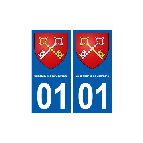 01 Saint-Maurice-de-Gourdans ville autocollant plaque sticker