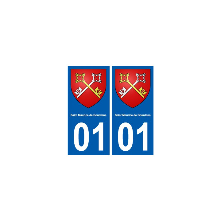 01 Saint-Maurice-de-Gourdans ville autocollant plaque sticker