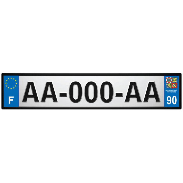 Lot de 4 autocollants bleu 90 TERRITOIRE DE BELFORT Drapeau Bourgogne-Franche-Comté - F Europe plaque immatriculation